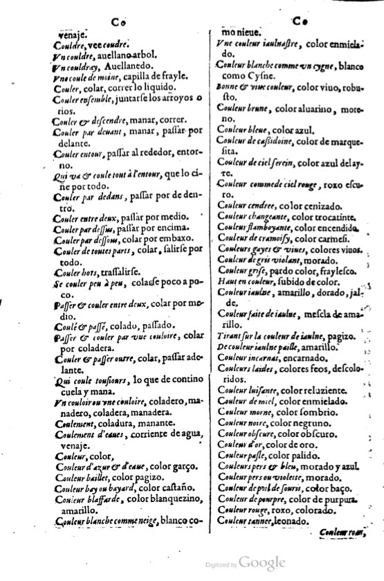 1621 - Adrian Tiffaine - Trésor des deux langues espagnole et française - BM Lyon