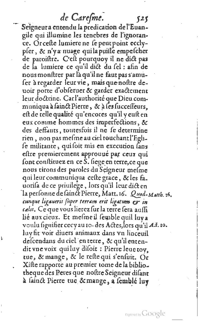 1607 - Nicolas Du Fossé - Trésor quadragésimal - T 01 - BM Lyon