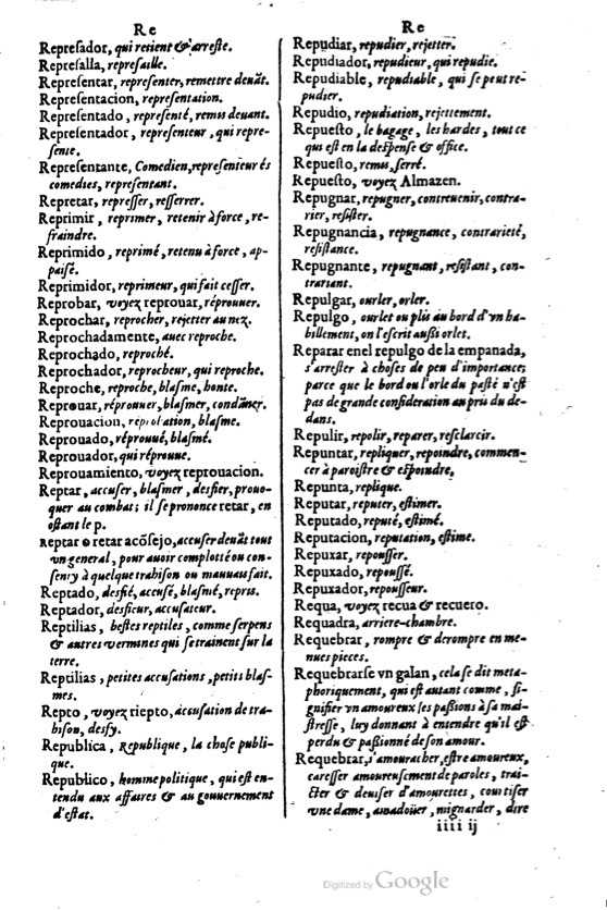 1621 - Adrian Tiffaine - Trésor des deux langues espagnole et française - BM Lyon