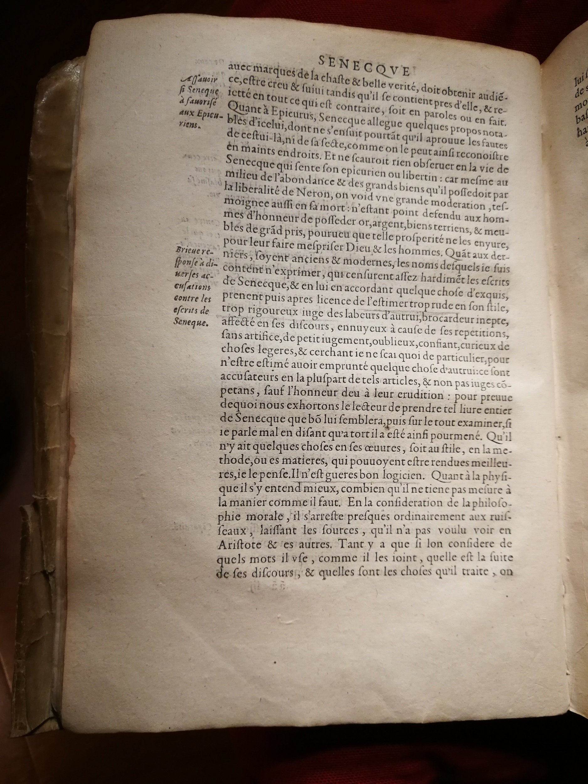 1595 - Jean Houzé - Œuvres morales et mêlées de Sénèque, Trésor de philosophie morale - T. 1 - BnF