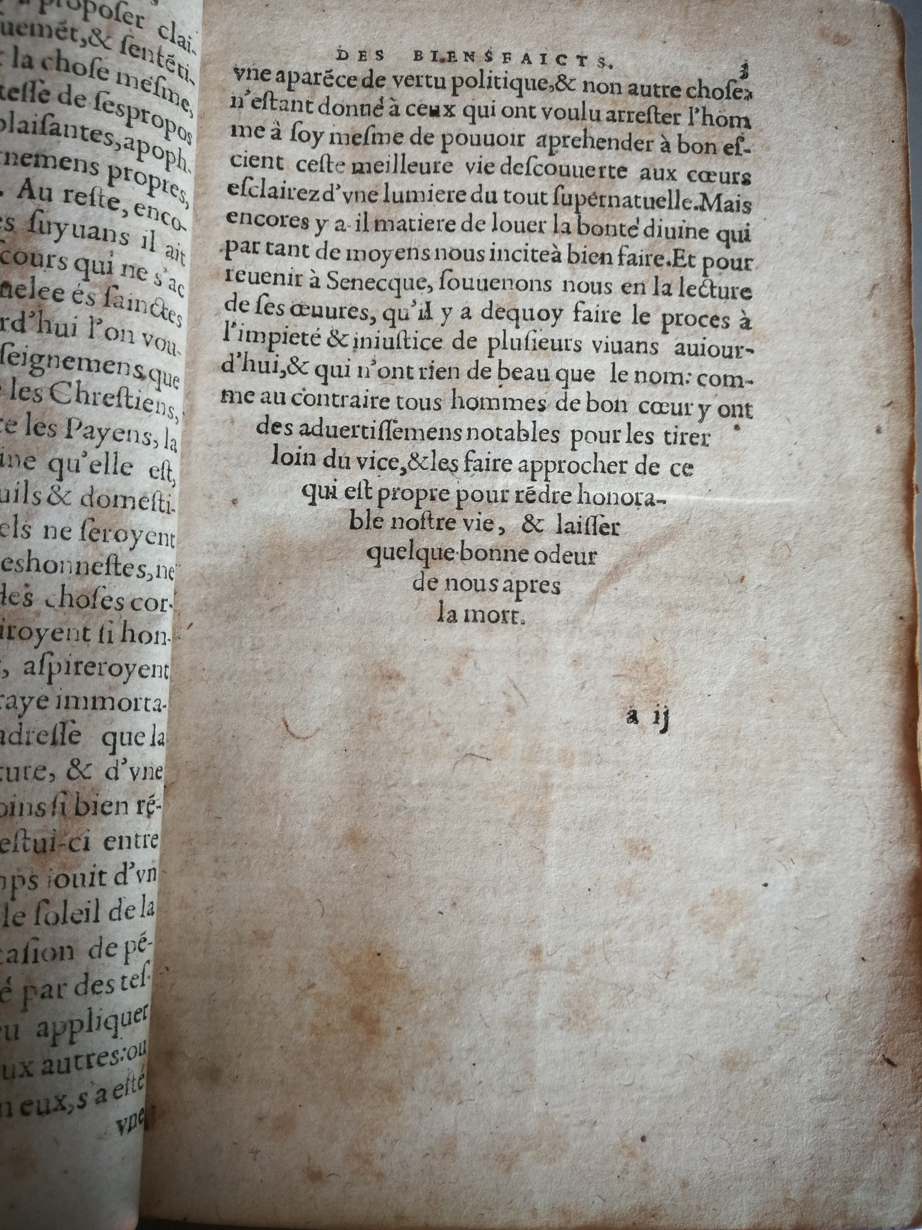 1606 - Jean Arnaud - Œuvres morales et mêlées de Sénèque, Trésor de philosophie morale - BM Marseille