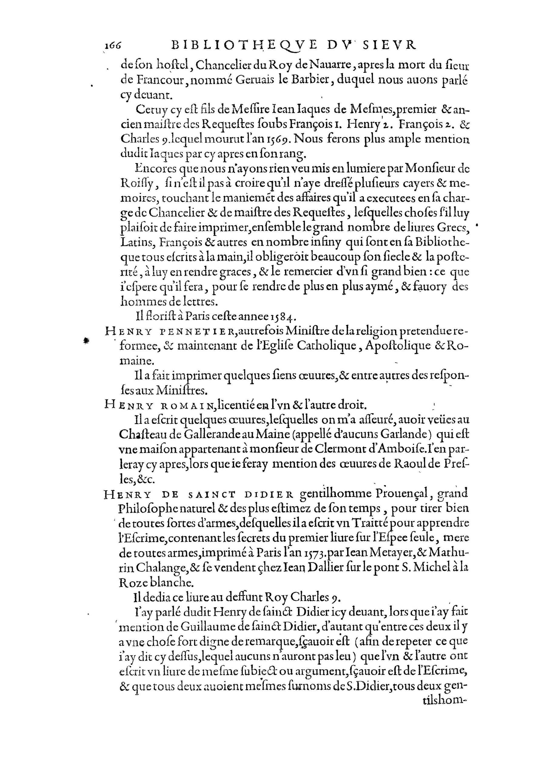 1584 - Abel L&#039;Angelier - Bibliothèques françaises - BnF