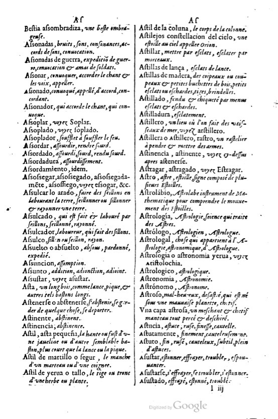 1621 - Adrian Tiffaine - Trésor des deux langues espagnole et française - BM Lyon