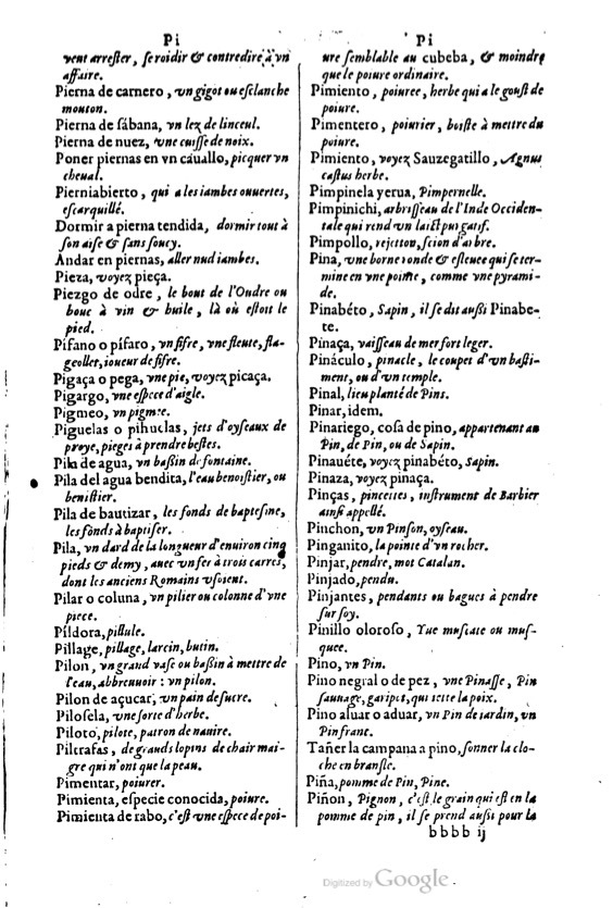 1621 - Adrian Tiffaine - Trésor des deux langues espagnole et française - BM Lyon