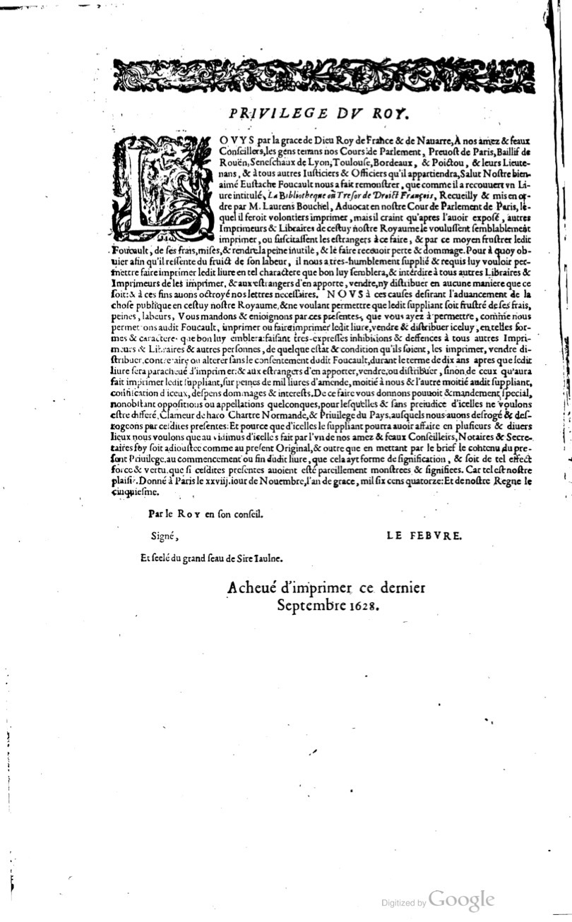 1629 - Veuve Nicolas Buon - Trésor du droit français (21754 T. 1) - BM Lyon 1629 - Veuve Nicolas Buon - Trésor du droit français (21754 T. 1) - BM Lyon