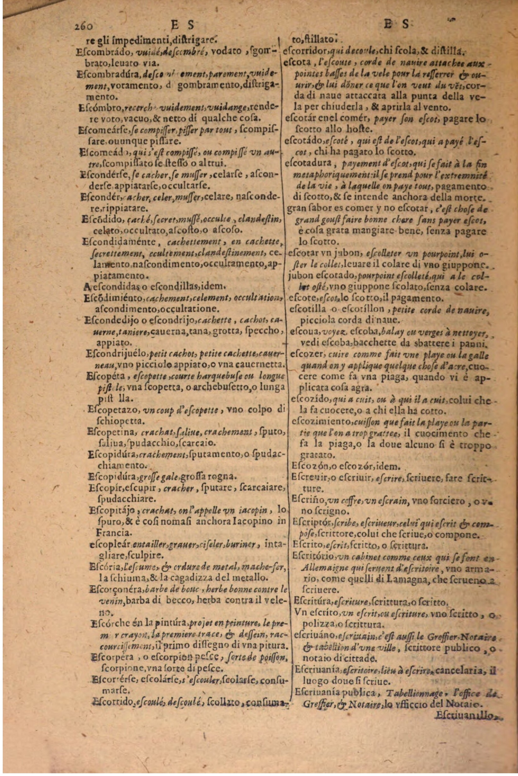 1606 - Samuel Crespin - Thresor des trois langues, francoise, italiene et espagnolle - BSB Munich