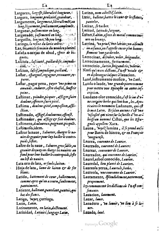 1616 - Veuve Marc Orry - Trésor des deux langues espagnole et française (Première et Seconde parties) - BM Lyon