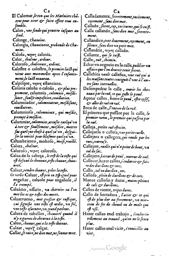 1621 - Adrian Tiffaine - Trésor des deux langues espagnole et française - BM Lyon