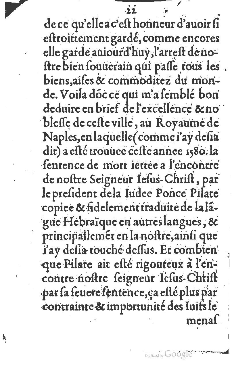 1581 - Jean Stratius - Trésor de Ponce Pilate - BM Lyon