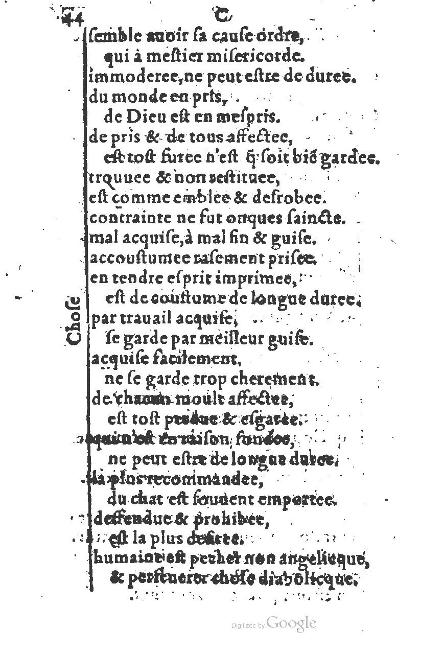 1581 - Nicolas Bonfons  - Trésor des sentences dorées - Princeton