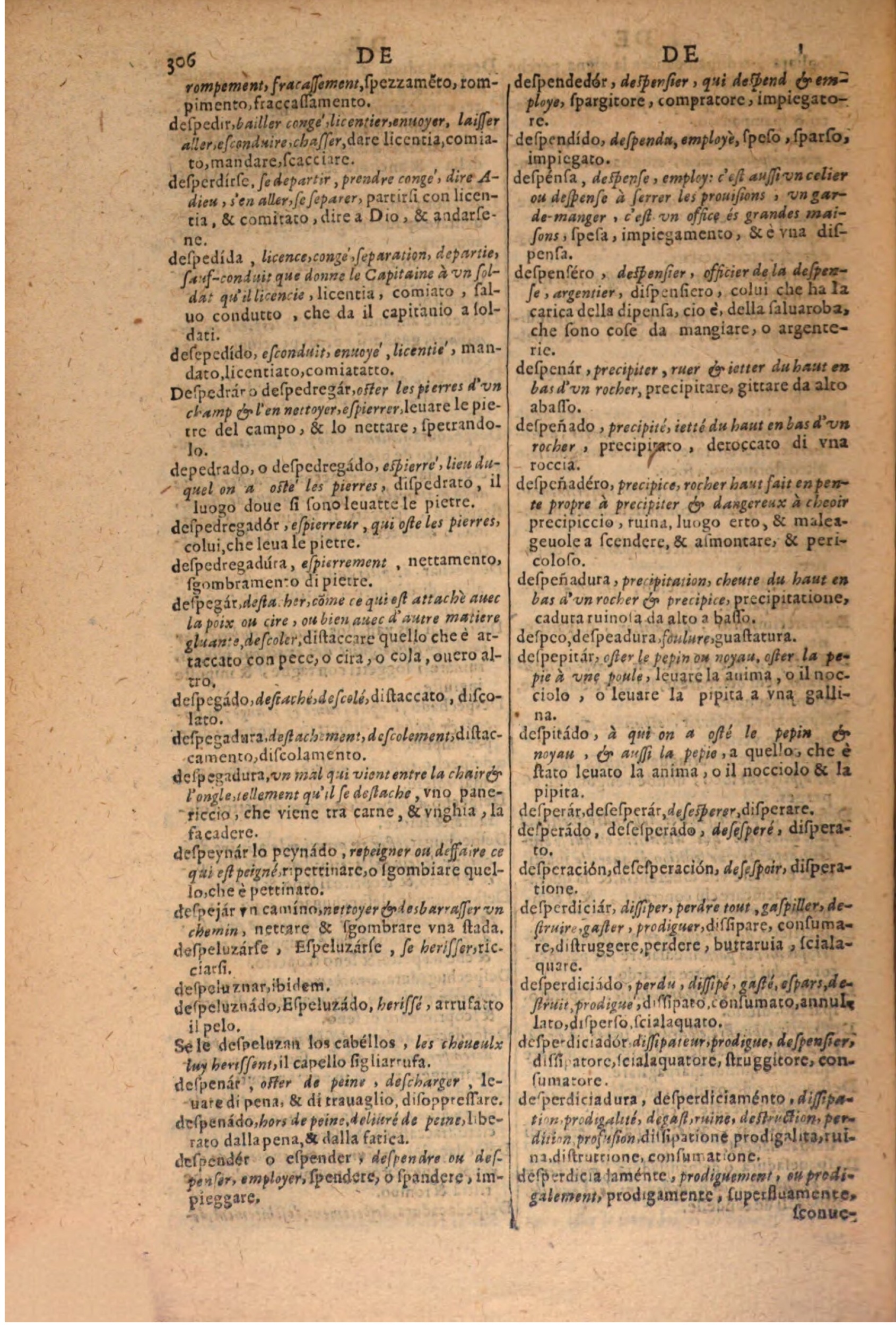 1606 - Samuel Crespin - Thresor des trois langues, francoise, italiene et espagnolle - BSB Munich