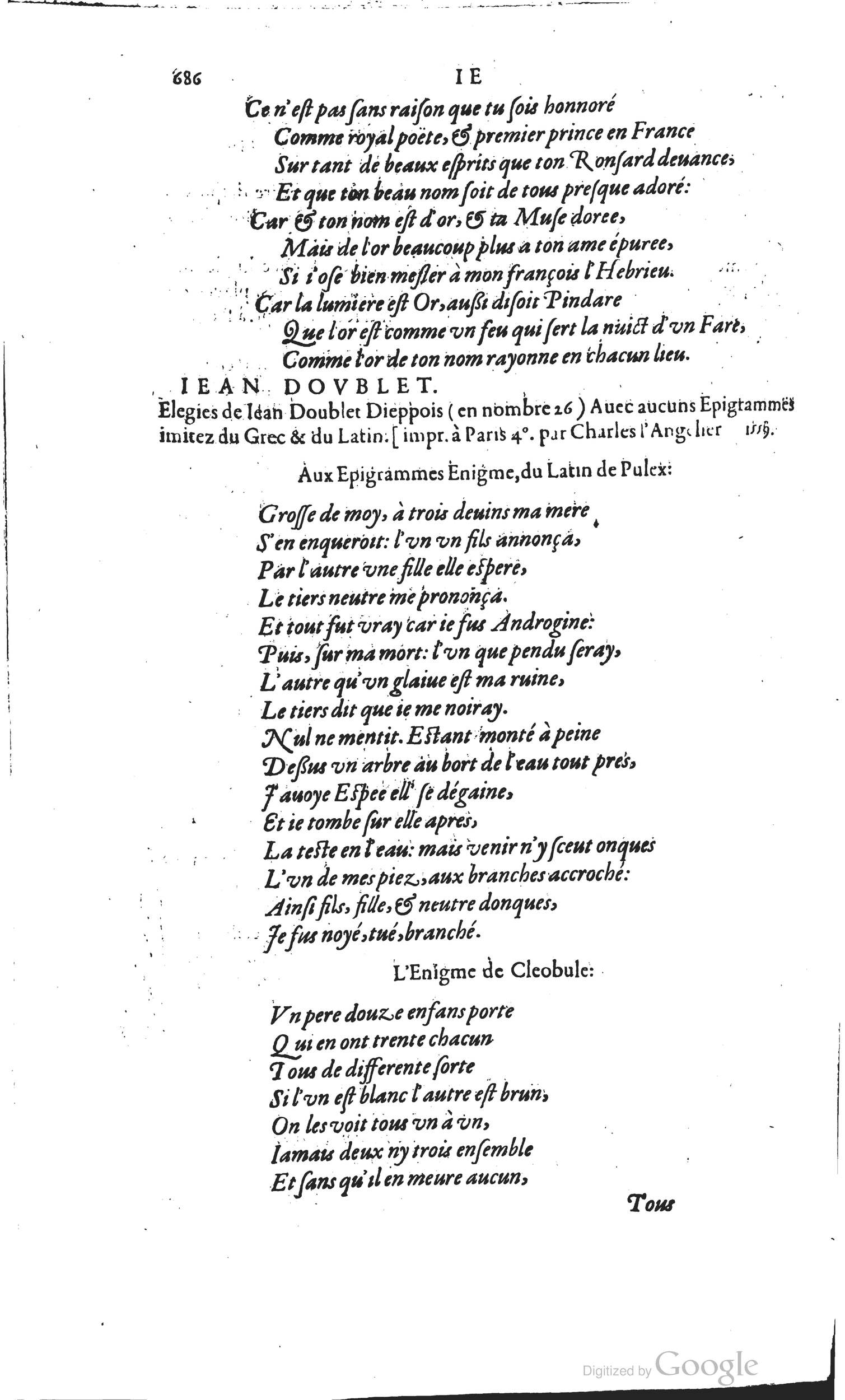 1585 - Barthélemy Honorat - Bibliothèques françaises - BSB Munich