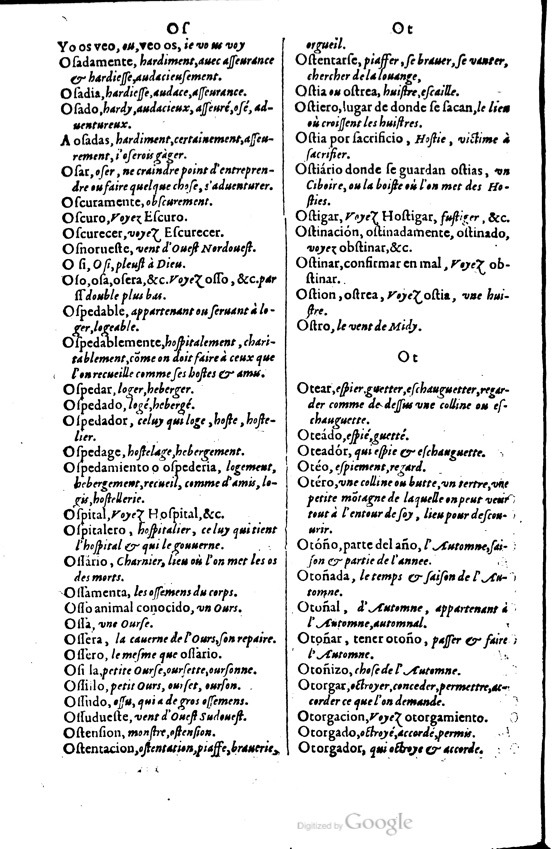 1621 - Adrian Tiffaine - Trésor des deux langues espagnole et française - BM Lyon