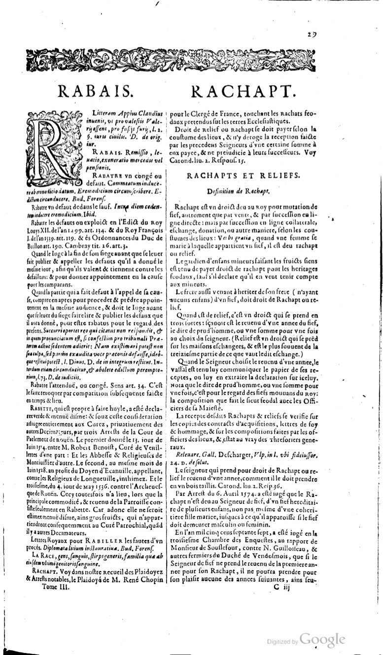 1629 - Veuve Nicolas Buon - Trésor du droit français (21754 T. 3) - BM Lyon 1629 - Veuve Nicolas Buon - Trésor du droit français (21754 T. 3) - BM Lyon