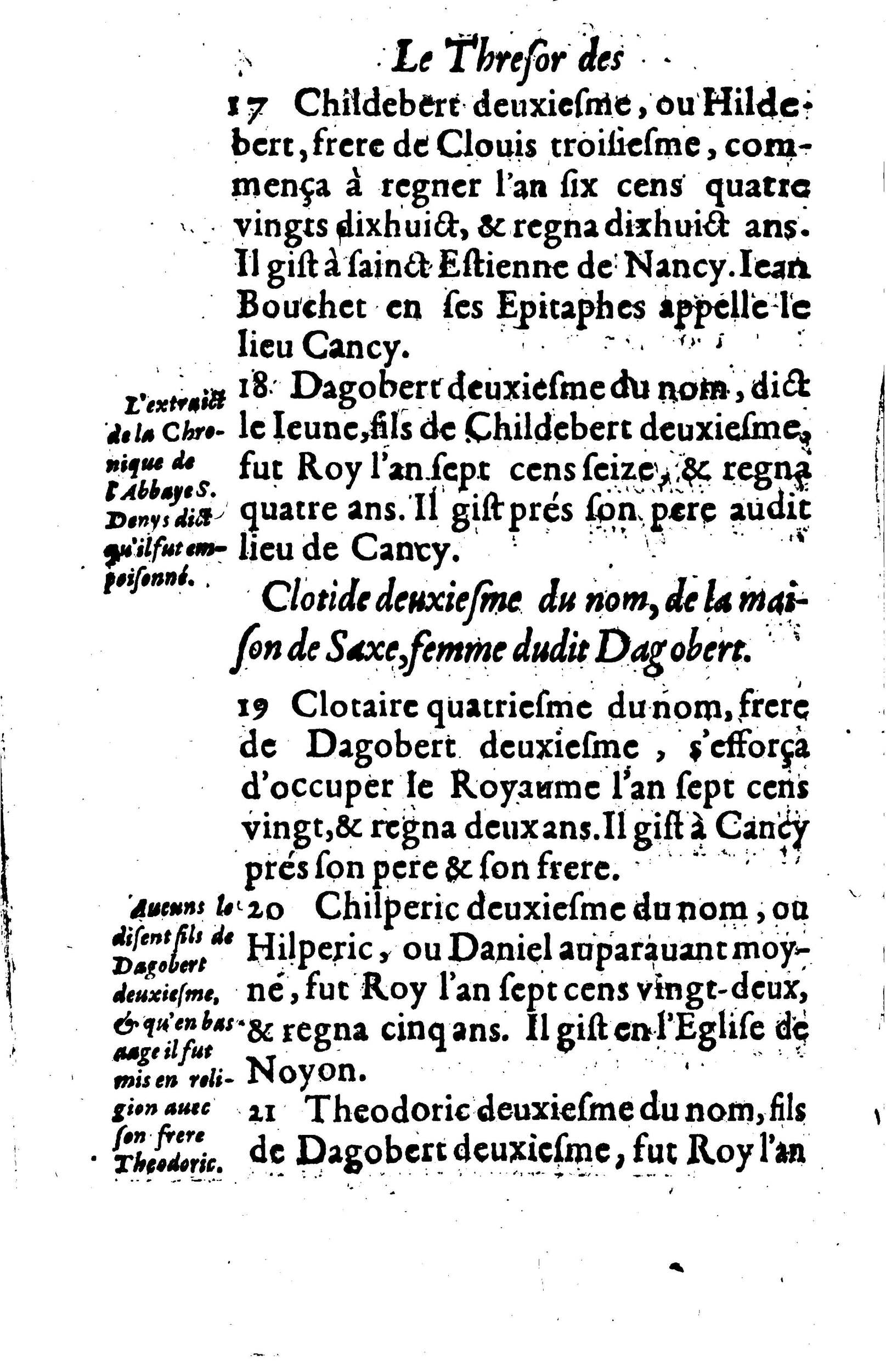 1617 - Jean Corrozet - Trésor des histoires de France - BM Lyon