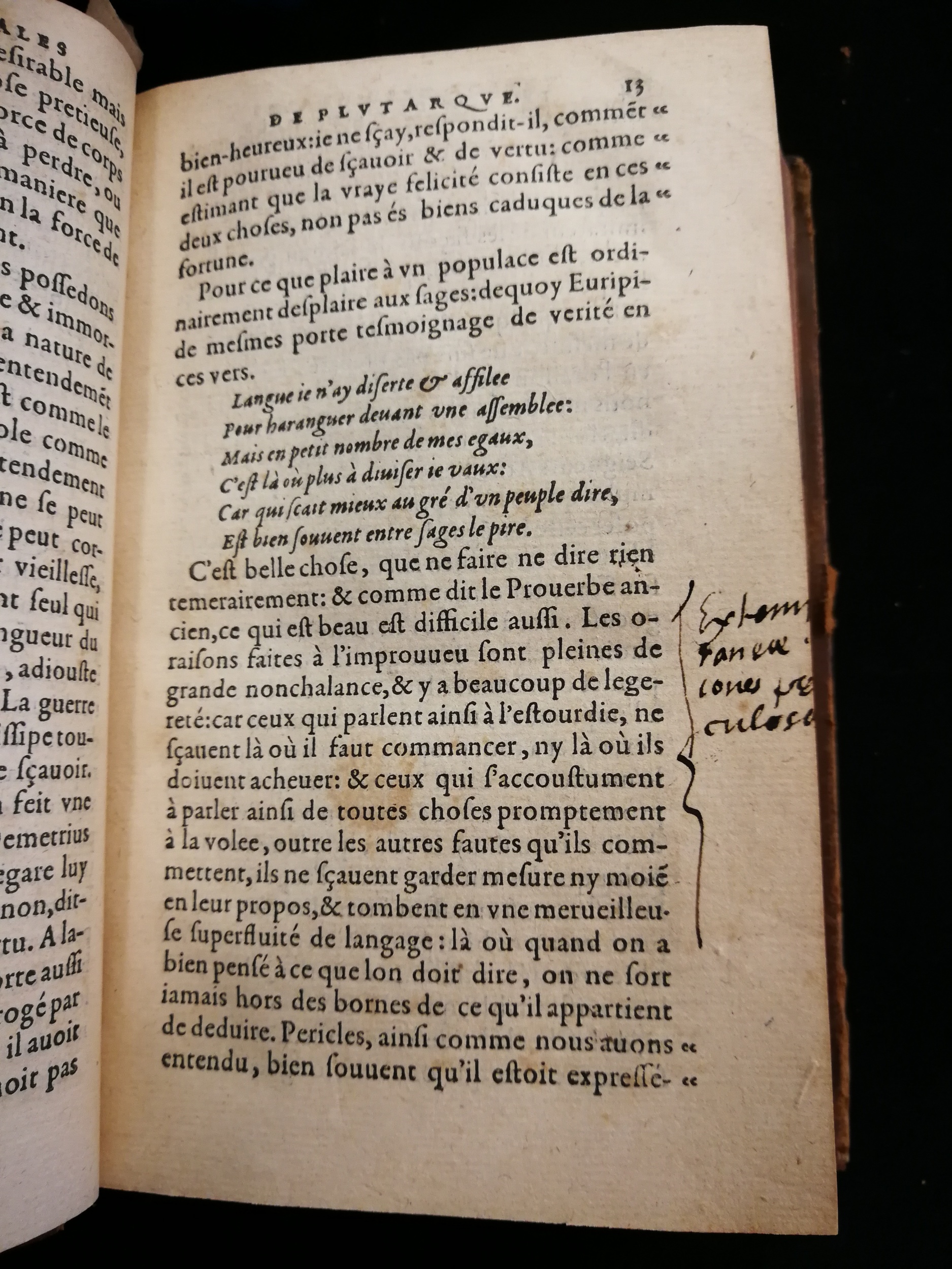 1577 - Jean Poupy - Trésor des morales de Plutarque - Les Méjanes, Aix-en-Provence