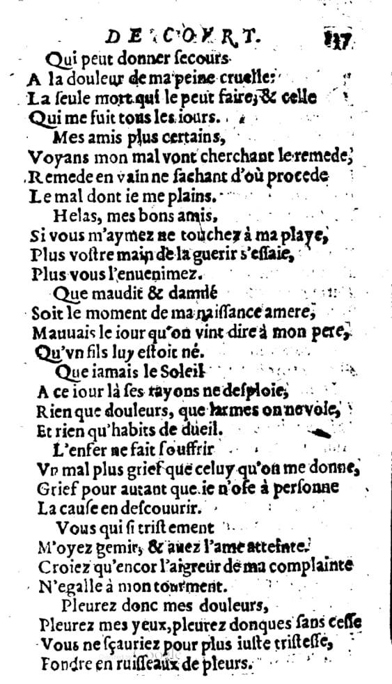 1606 - Théodore Reinsart - Trésor des chansons amoureuses recueillies des plus excellents airs de cour - Livre I - NK ČR Prague