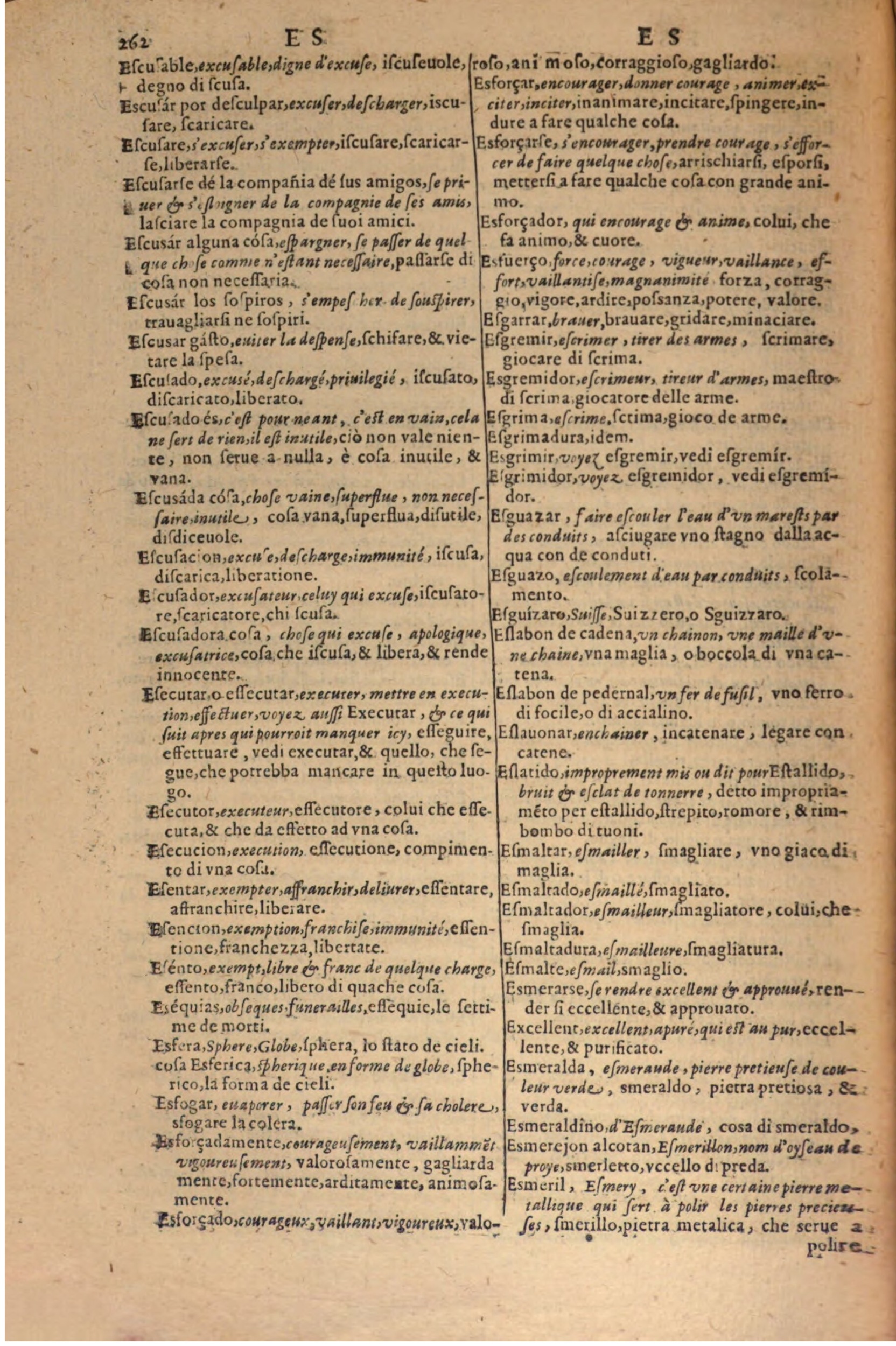 1606 - Samuel Crespin - Thresor des trois langues, francoise, italiene et espagnolle - BSB Munich