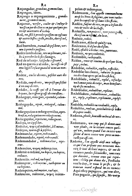 1621 - Adrian Tiffaine - Trésor des deux langues espagnole et française - BM Lyon