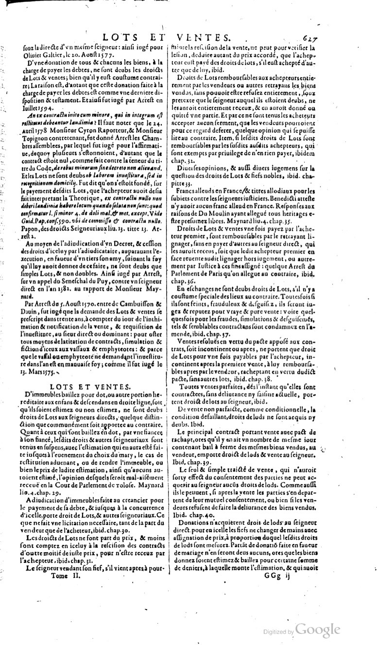 1629 - Veuve Nicolas Buon - Trésor du droit français (29620 T. 2) - BM Lyon