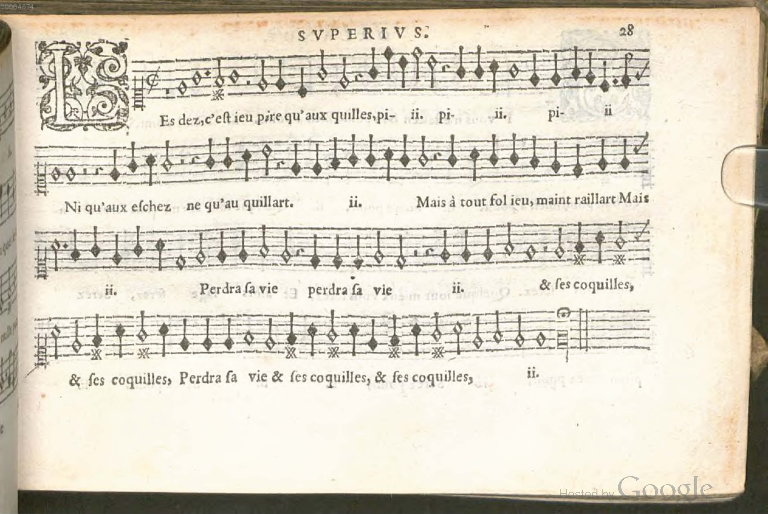 1576 - [Pierre de Saint-André] - Trésor de musique d’Orlande de Lassus Superius - BSB Munich