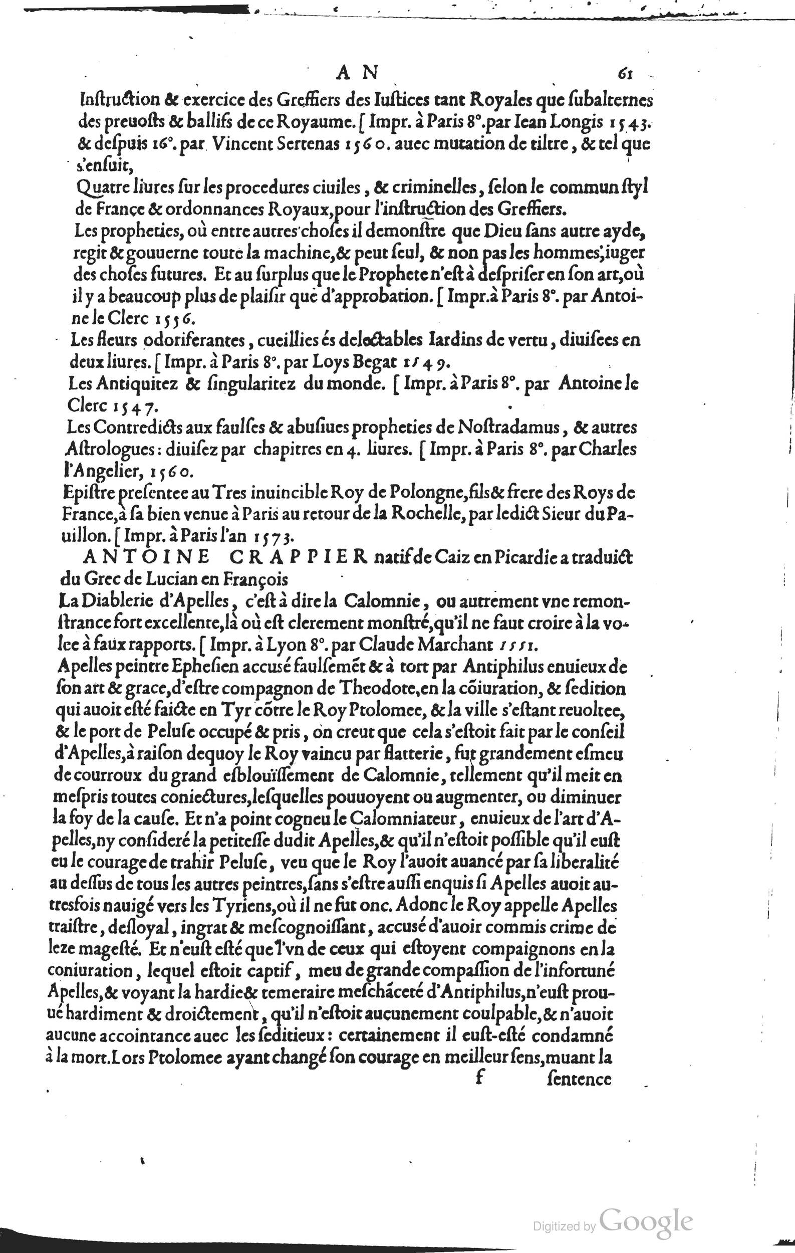 1585 - Barthélemy Honorat - Bibliothèques françaises - BSB Munich