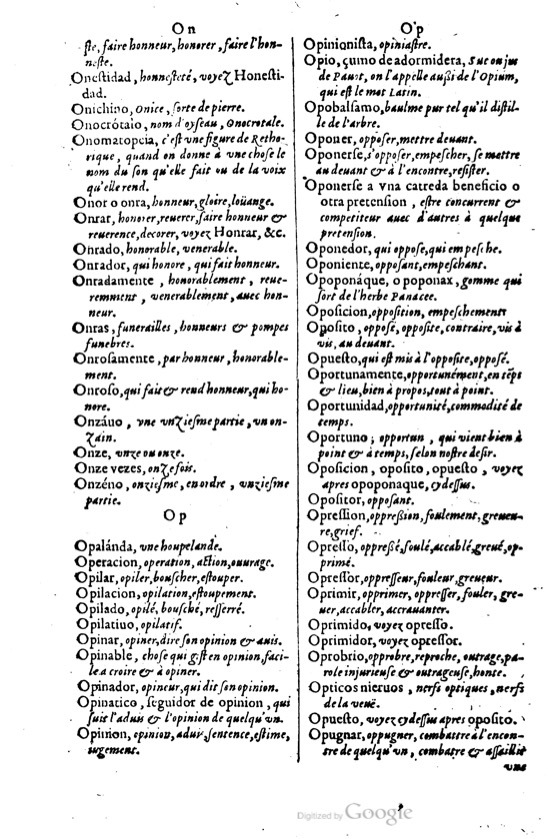 1621 - Adrian Tiffaine - Trésor des deux langues espagnole et française - BM Lyon