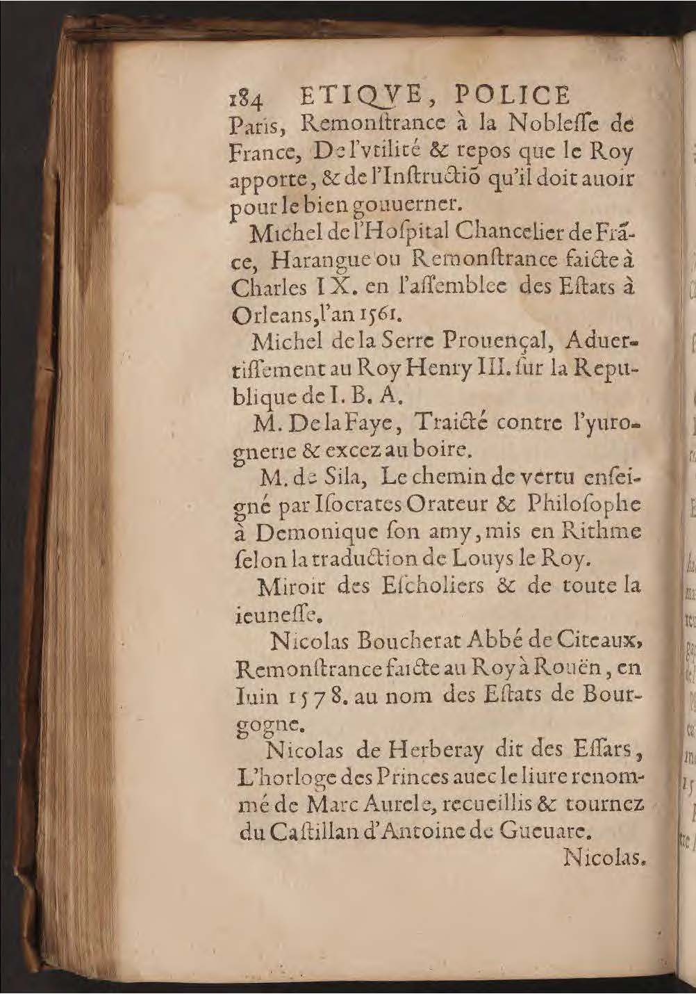 1602 - François Jacquin - Trésor des bons esprits français - BnF Arsenal