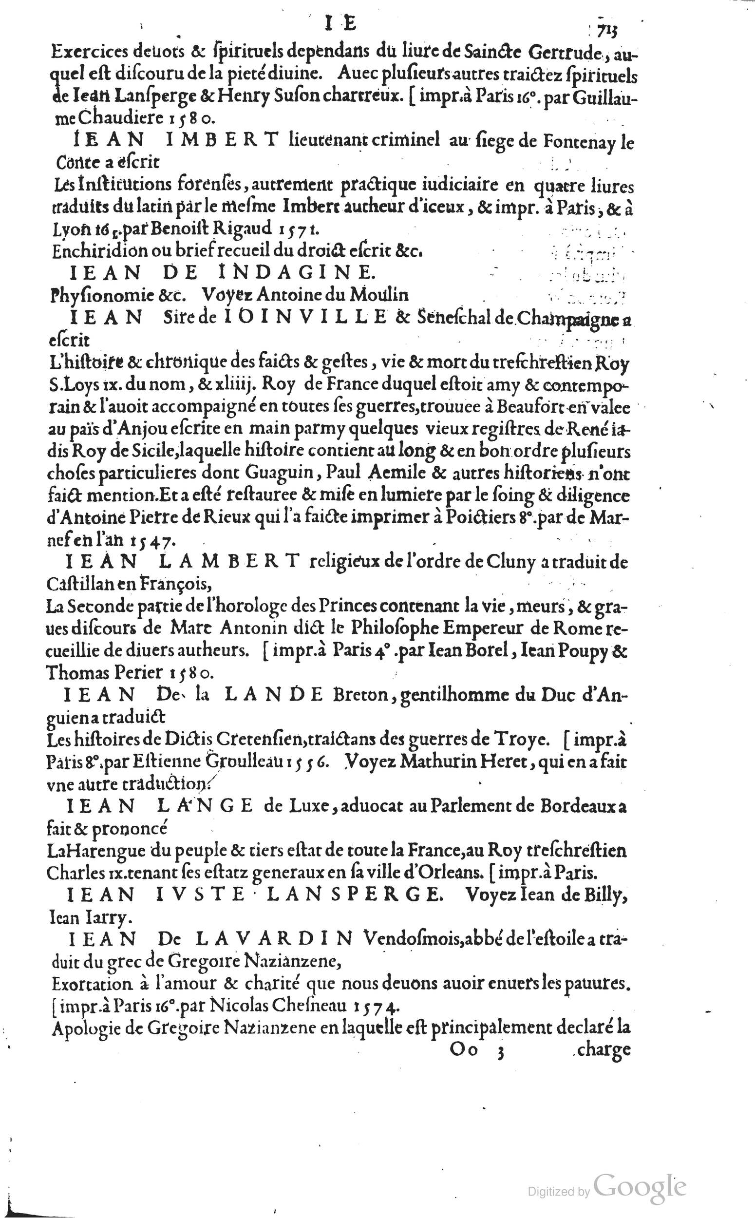 1585 - Barthélemy Honorat - Bibliothèques françaises - BSB Munich