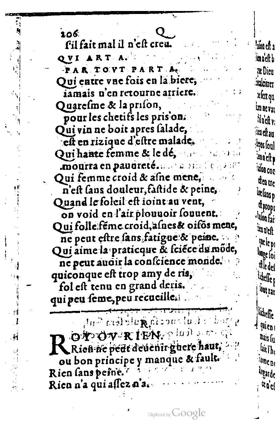 1582 - Nicolas Bonfons - Trésor des sentences dorées - BM Lyon
