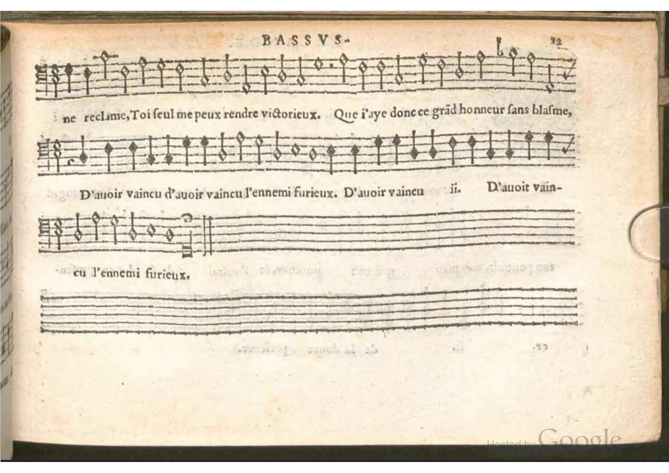 1576 - [Pierre de Saint-André] - Trésor de musique d’Orlande de Lassus Bassus - BSB Munich