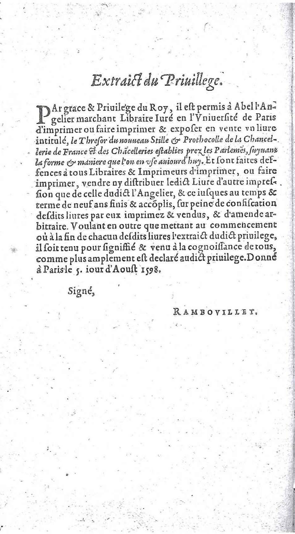 1605 -Abel Langelier - Trésor du nouveau style et protocole - Vatican Apostolic Library