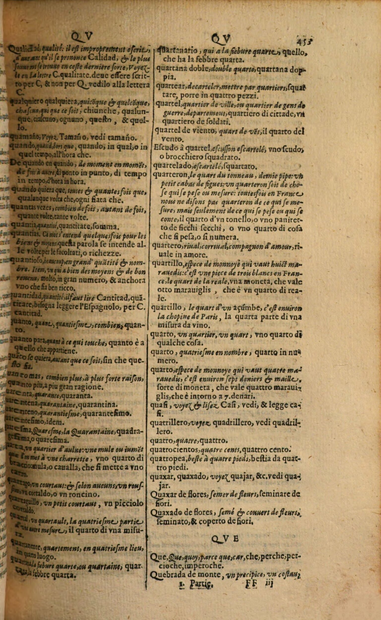 1617 - Samuel Crespin - Trésor des trois langues espagnole, française et italienne (Première partie) - Regensburg