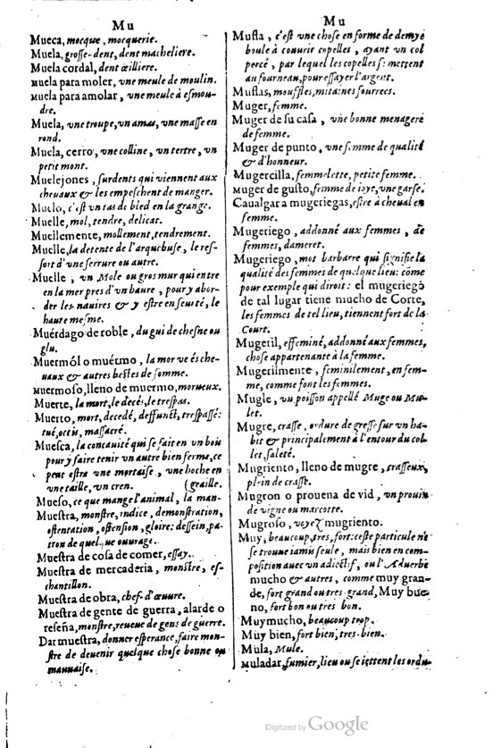 1621 - Adrian Tiffaine - Trésor des deux langues espagnole et française - BM Lyon