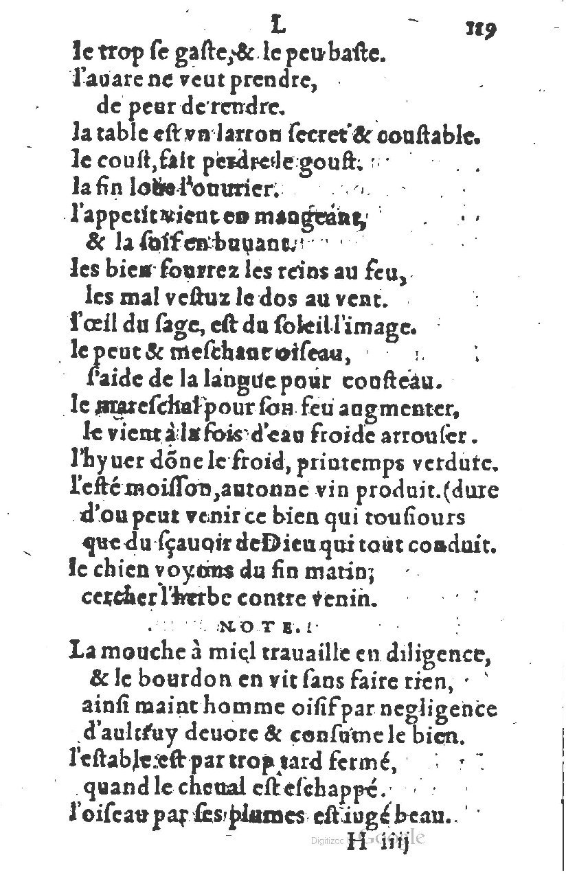 1581 - Nicolas Bonfons  - Trésor des sentences dorées - Princeton