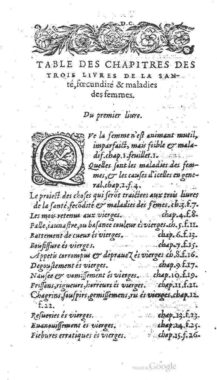 1585 - Jacques du Puis - Trésor des remèdes secrets pour les maladies des femmes - BnF
