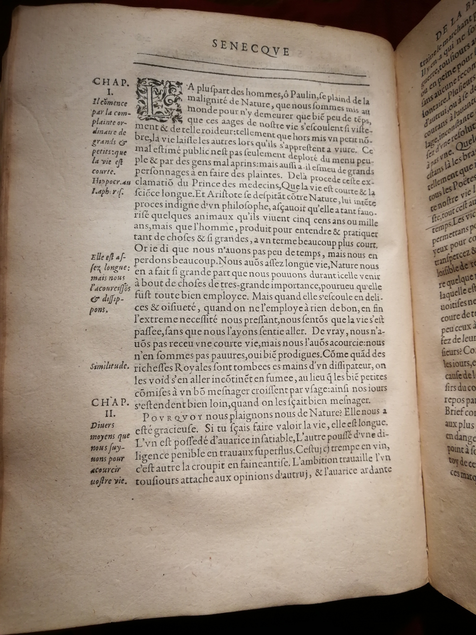 1595 - Jean Houzé - Œuvres morales et mêlées de Sénèque, Trésor de philosophie morale - T. 1 - BnF