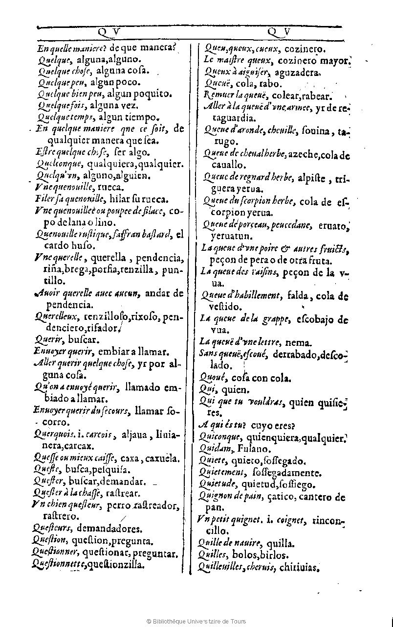 1607 - Marc Orry - Trésor des deux langues espagnole et française (Première et Seconde parties) - BU Tours