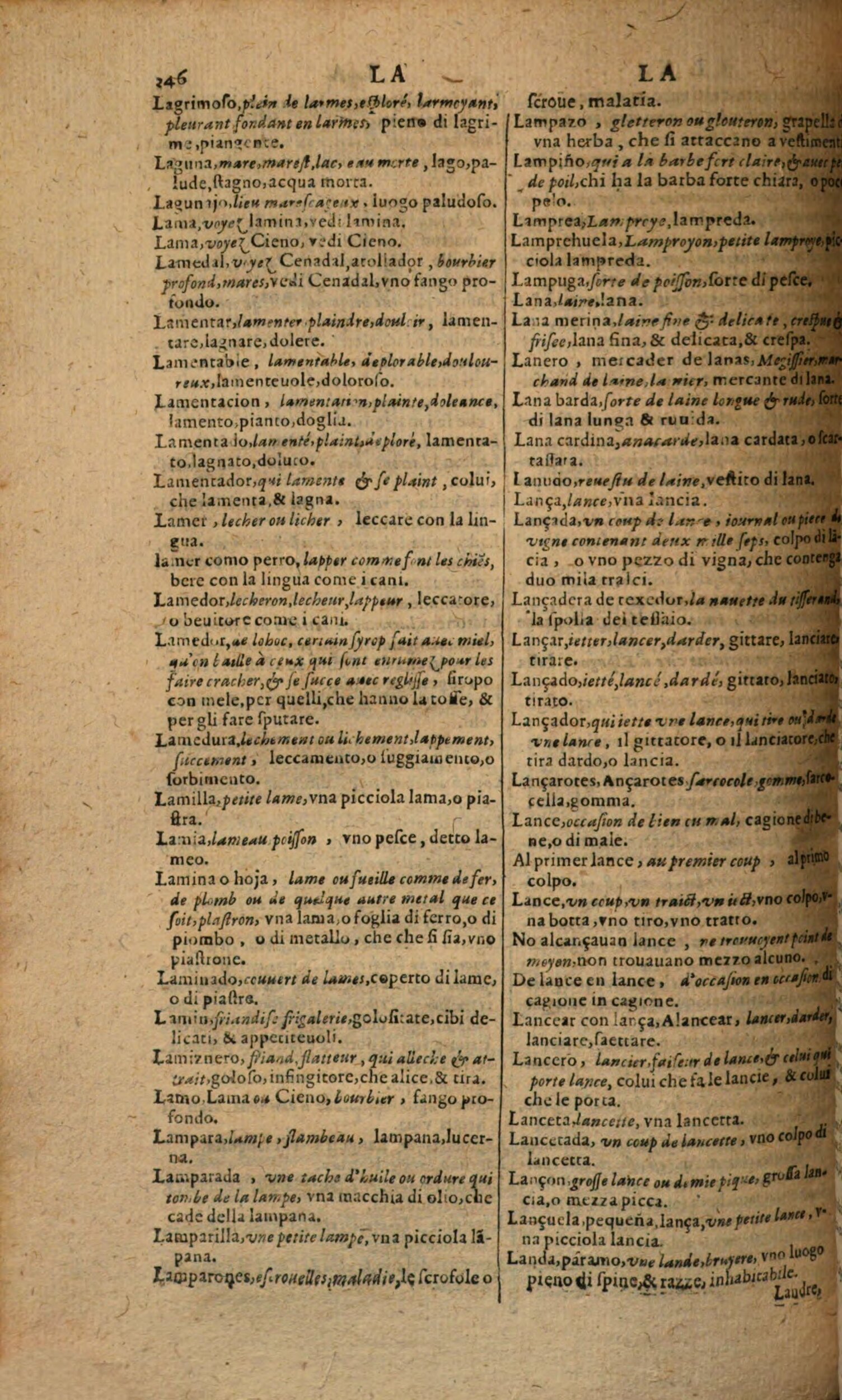 1617 - Samuel Crespin - Trésor des trois langues espagnole, française et italienne (Première partie) - Regensburg 1617 - Samuel Crespin - Trésor des trois langues espagnole, française et italienne (Première partie) - Regensburg
