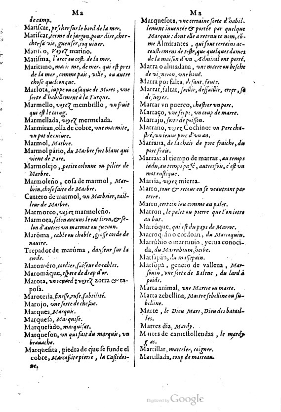 1621 - Adrian Tiffaine - Trésor des deux langues espagnole et française - BM Lyon