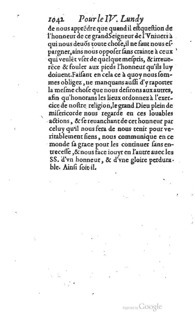 1607 - Nicolas Du Fossé - Trésor quadragésimal - T 01 - BM Lyon