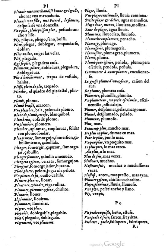 1621 - Adrian Tiffaine - Trésor des deux langues espagnole et française - BM Lyon