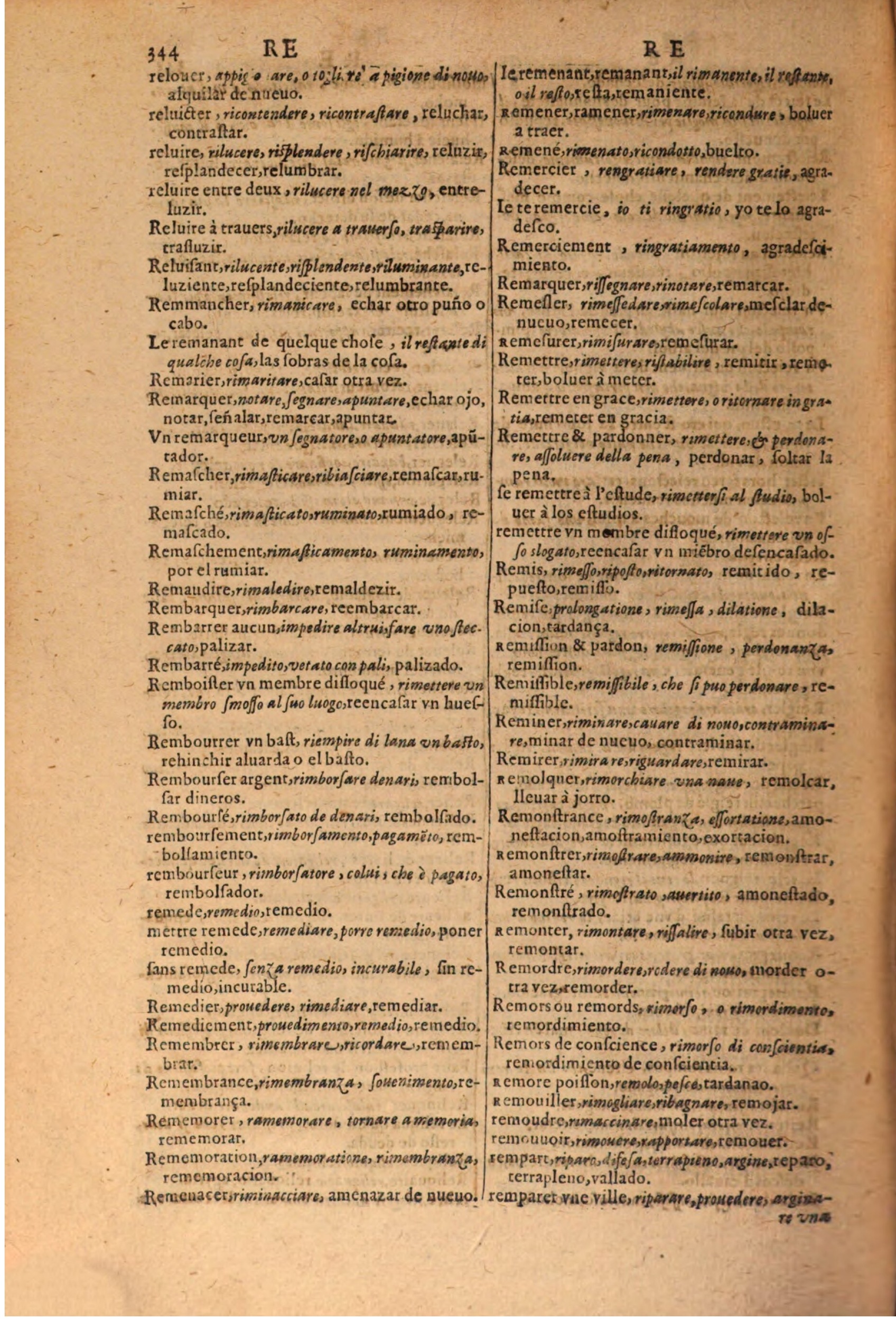 1616 - Pierre de la Rovière - Trésor des trois langues (Seconde partie) - BSB Munich