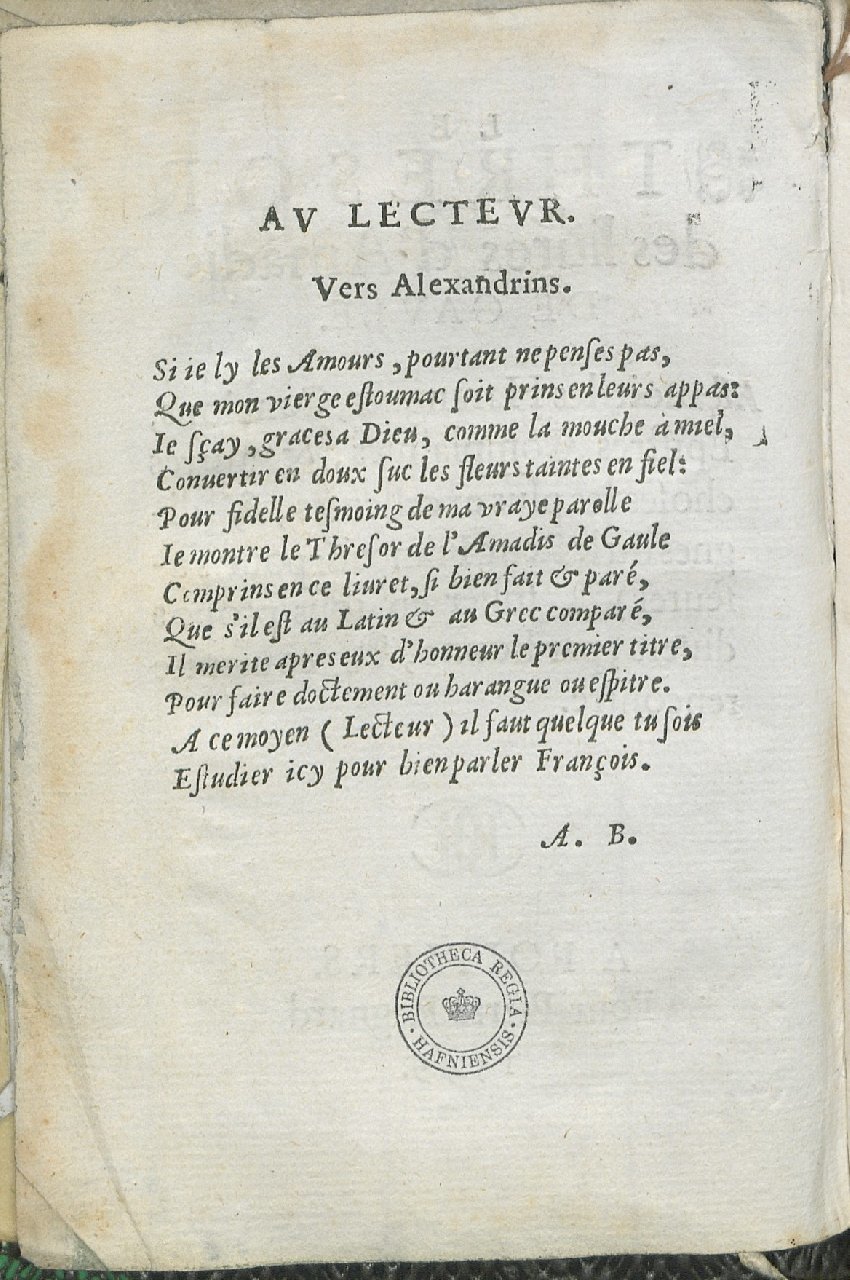 1559 - Pierre Regnard - Trésor des Amadis - Det KLG Copenhague