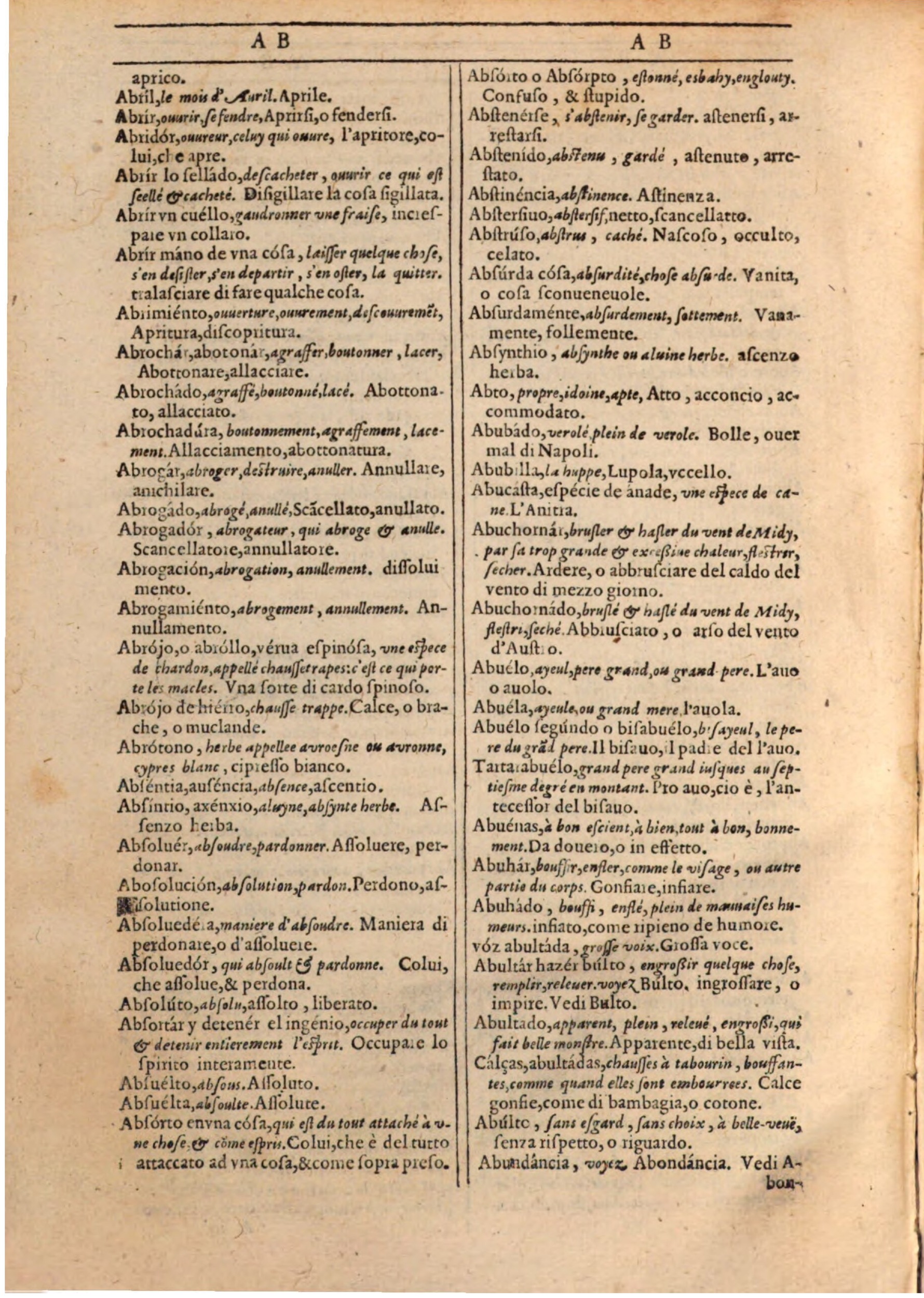 1609 - Philippe Albert et Alexandre Pernet - Trésor des trois langues française, italienne et espagnole (Première partie) - BSB Munich 1609 - Philippe Albert et Alexandre Pernet - Trésor des trois langues française, italienne et espagnole (Première partie) - BSB Munich
