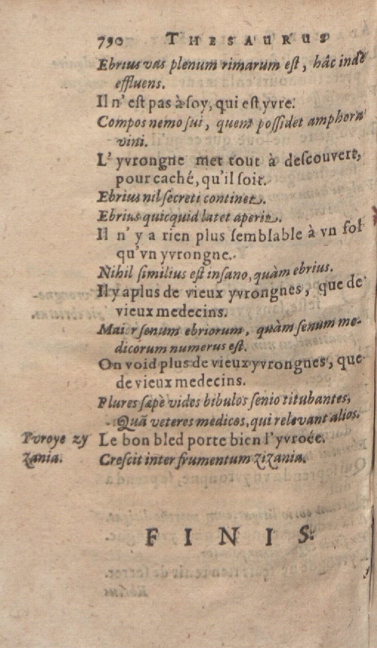1612 - Dominicus Custos - Trésor des proverbes français  - Bibliopol-Olomuc