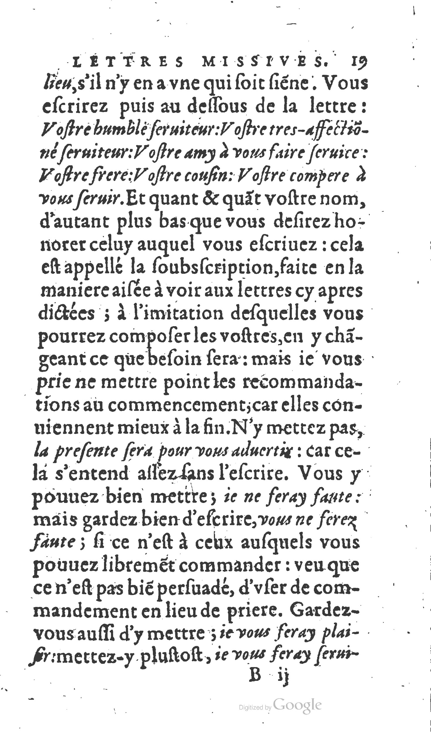 1604 - Fleury Bourriquant - Nouveau Trésor des secrétaires - British Library