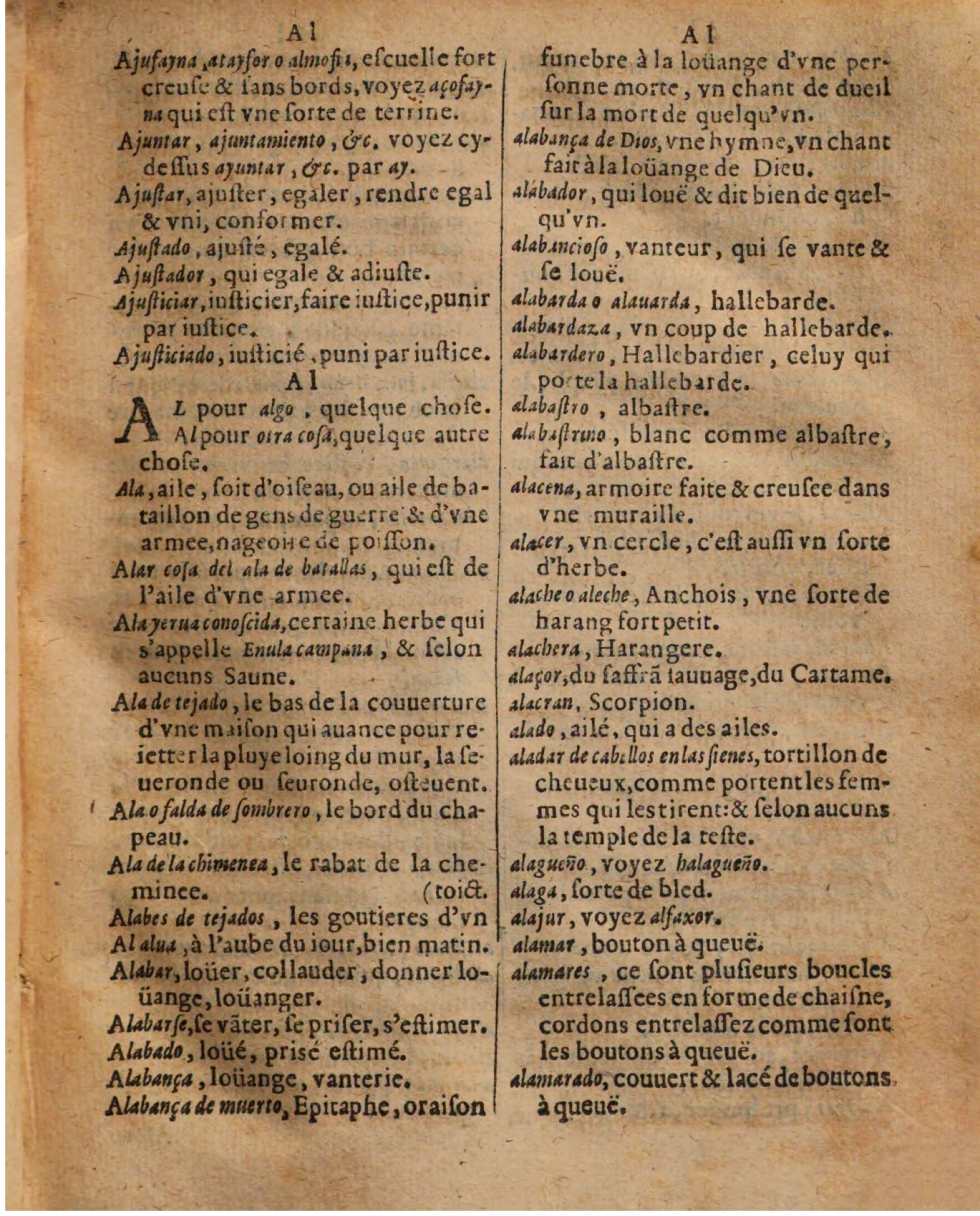 1625 - Hubert Antoine - Trésor des deux langues espagnole et française - Augsbourg