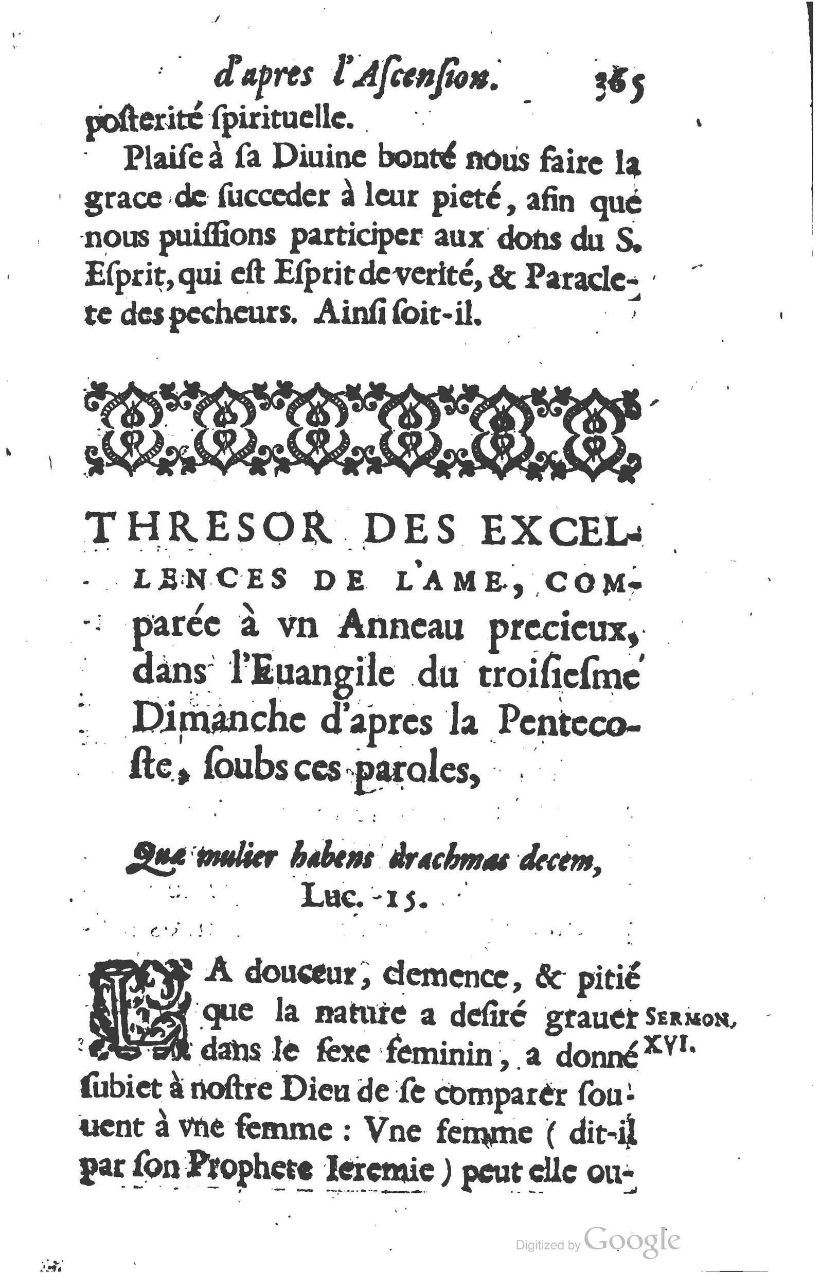 1629 - Manassés de Préaulx - Sermons ou Trésors de la piété chrétienne - BM Lyon
