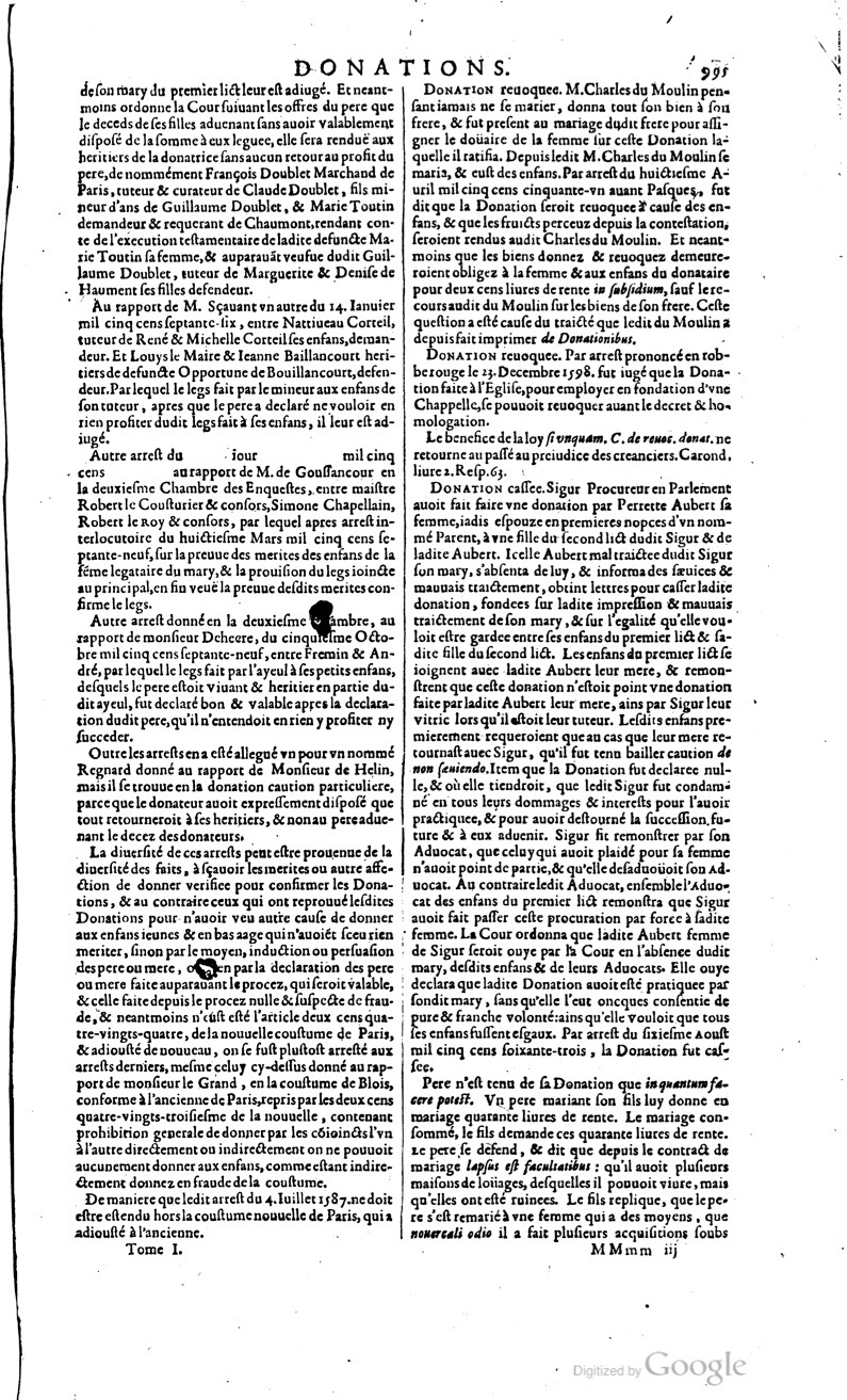 1629 - Veuve Nicolas Buon - Trésor du droit français (29620 T. 1) - BM Lyon